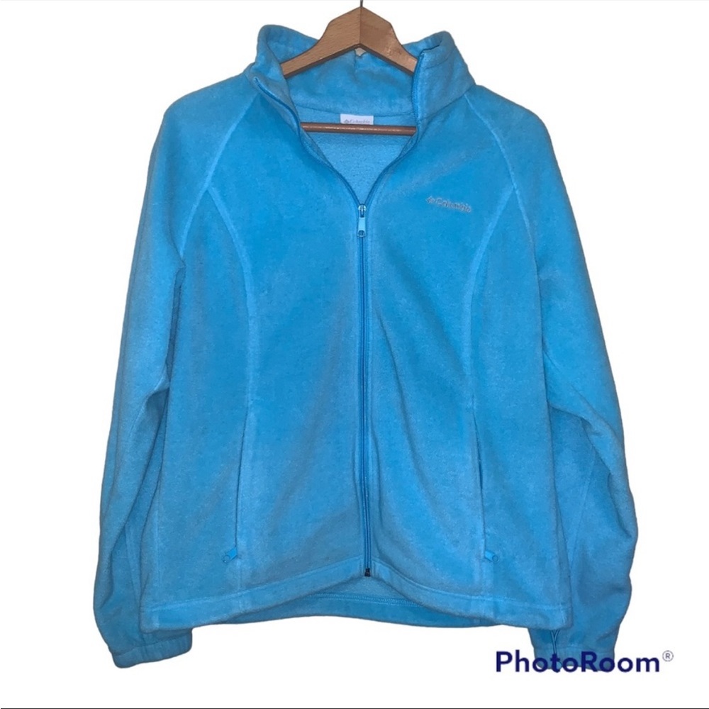 FLEECE Columbia zip up jacket spring athleisure preppy neon warm athletic